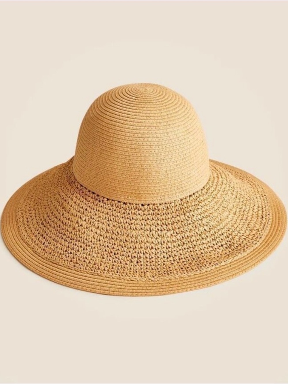 J. Crew Textured Summer Straw Hat Dusty Dune Light Brown Summer Pool Boho NWT